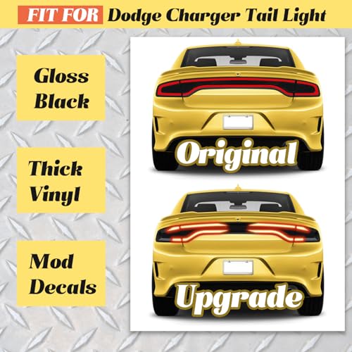 Camoo Tail Light Race Track Bat Vinyl Overlay Decal Cover Exterior Accessories for Dodge Charger Compatible with SXT/RT/SRT/Scat Models 2015-2023 - Image 4