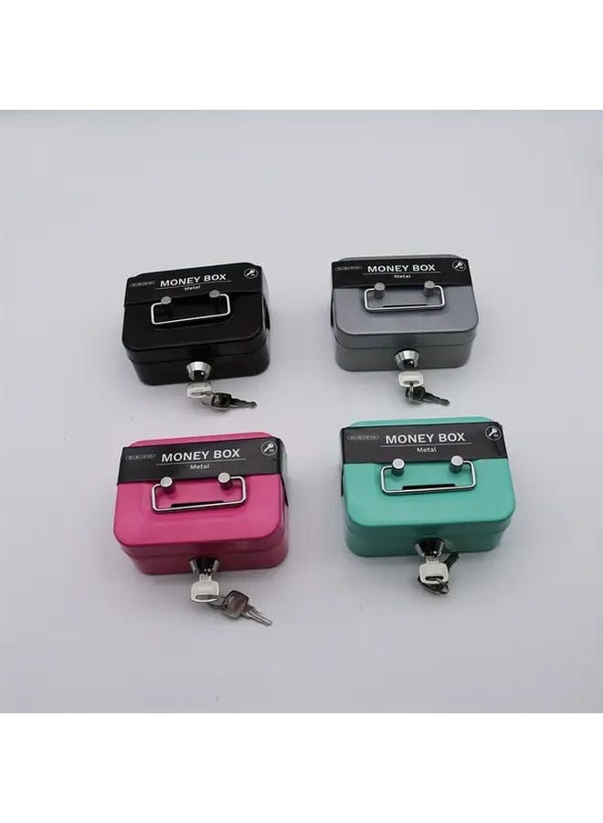 Small Black Home Office Safe Box with Key Lock for Valuables Storage - Image 2