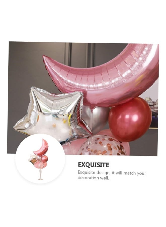 Hi Moon 1 Set Pink Aluminum Foil Balloons Wedding Decor Party Balloons Decorative Balloon Moon Star Shape  - Image 4