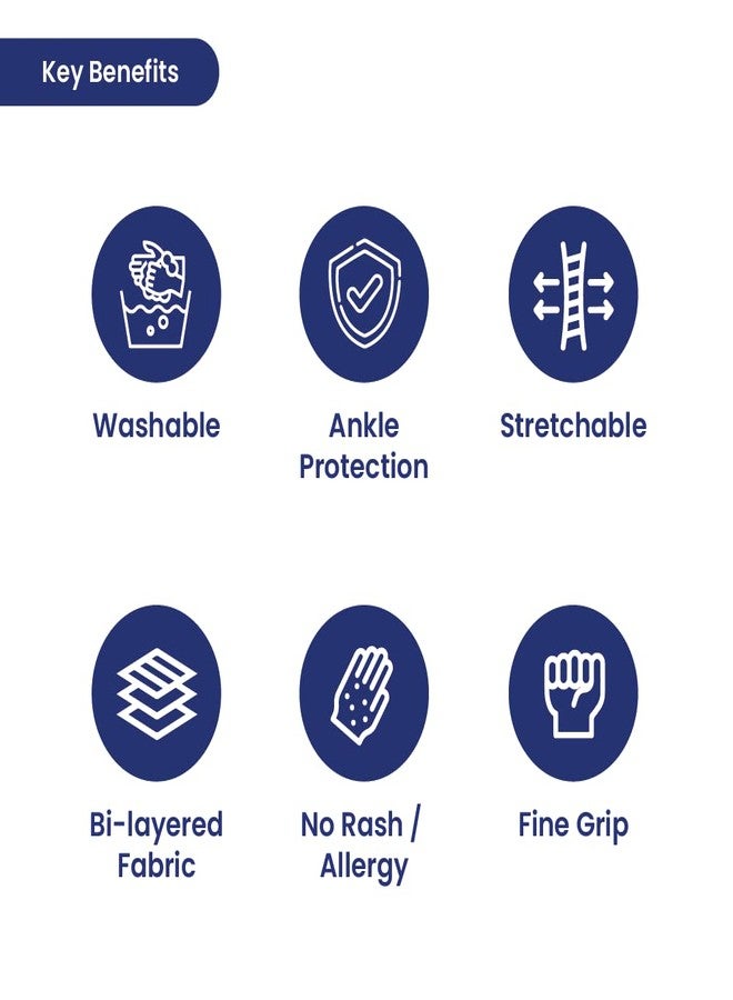 TATA 1MG رباط الكاحل TATA 1mg | دعم الكاحل لتخفيف الألم والإصابات والالتهابات | واقي الكاحل للعناية بعد الجبيرة وبعد العمليات الجراحية للجنسين (أسود، عبوة من قطعة واحدة، صغير) - Image 5
