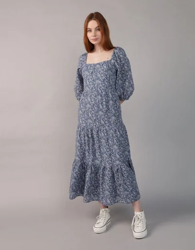 princess polly baby blue dress American Eagle light blue floral Floral Mini Dress for Women