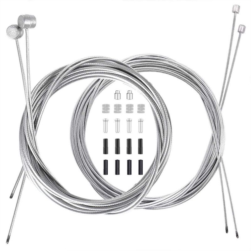 4PCS 4 قطع كابل فرامل الدراجة وكابل التحويل، كابل تروس الدراجة للدراجة الجبلية، مجموعة كابل فرامل الدراجة للدراجات العالمية، تشمل 18 قطعة مجموعة استبدال داخلية كاملة - Image 1