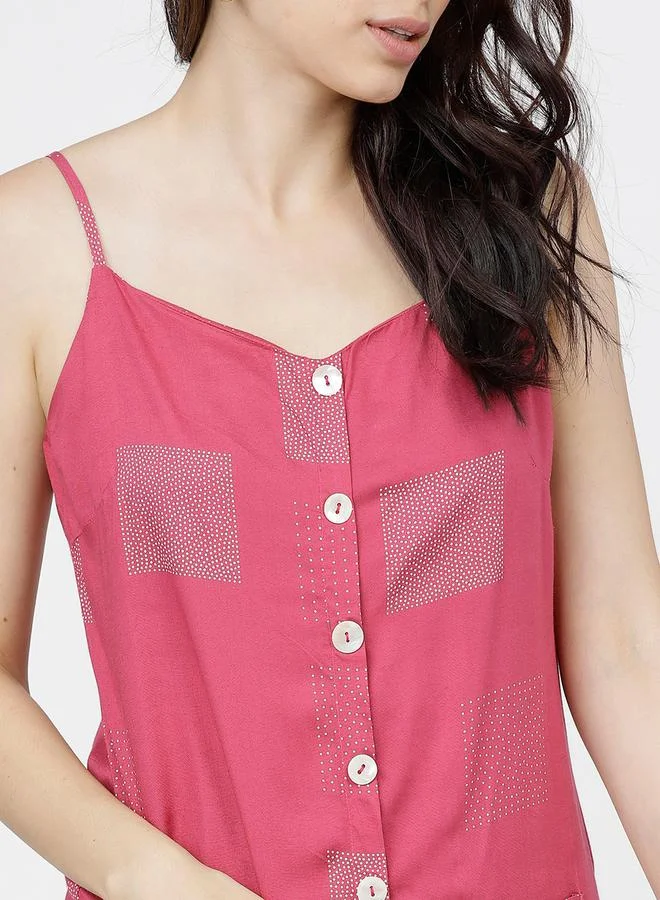 Vishudh  Women Pink Printed Kurta With Palazzos for Women | Best Price UAE