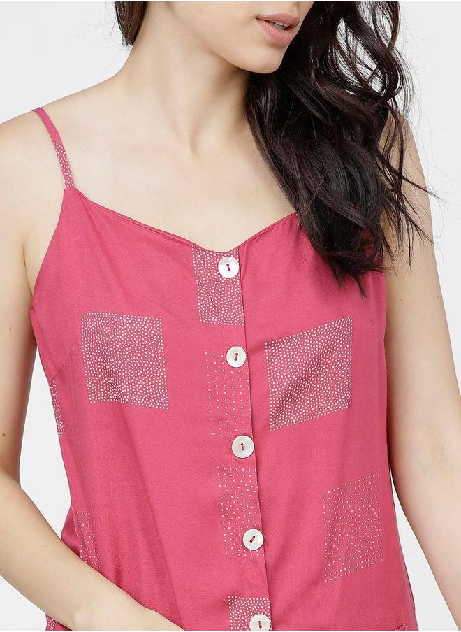 Vishudh Women Pink Printed Kurta with Palazzos by Styli  - Image 4