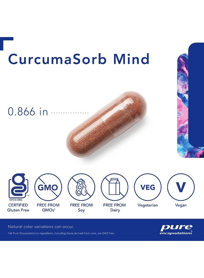 Pure Encapsulations كيركوماسورب مايند - مزيج مضاد للحساسية مع الكركمين والبوليفينولات لتعزيز المزاج والذاكرة والحدة العقلية - 60 كبسولة - Image 3