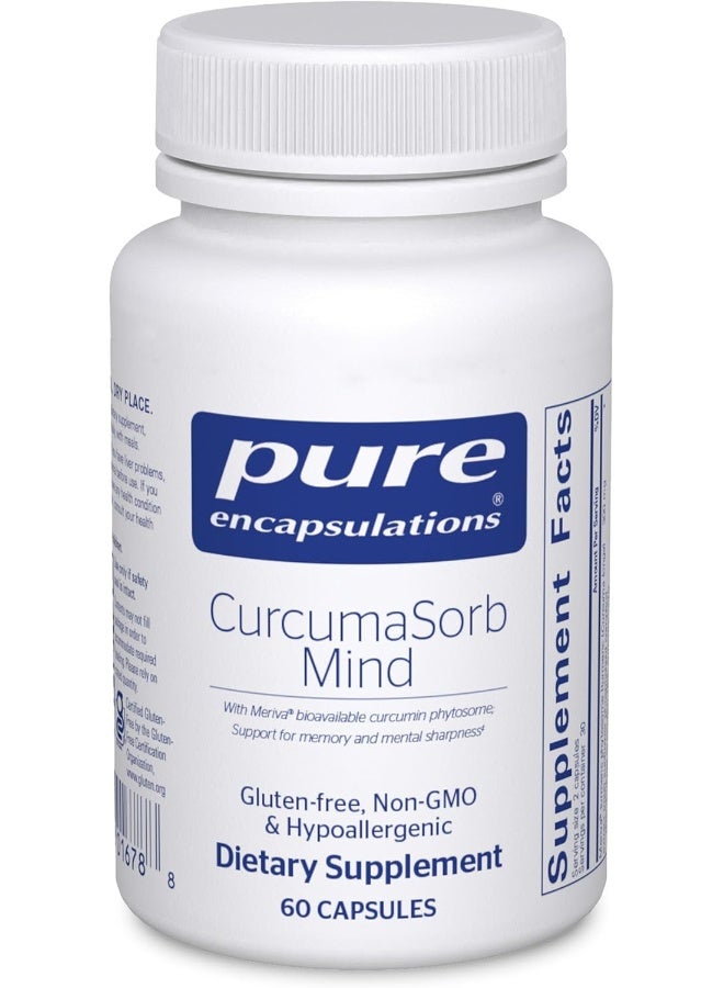 Pure Encapsulations كيركوماسورب مايند - مزيج مضاد للحساسية مع الكركمين والبوليفينولات لتعزيز المزاج والذاكرة والحدة العقلية - 60 كبسولة - Image 1