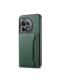 For OnePlus Ace 2 Pro Calf Texture Card Bag Design Full Coverage Phone Case(Green)