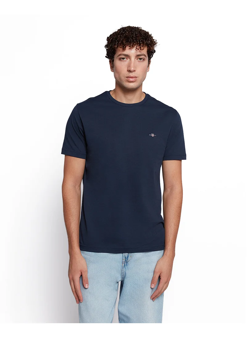 غانت Gant Men’S Short Sleeve Cotton T-Shirt With Shield Logo