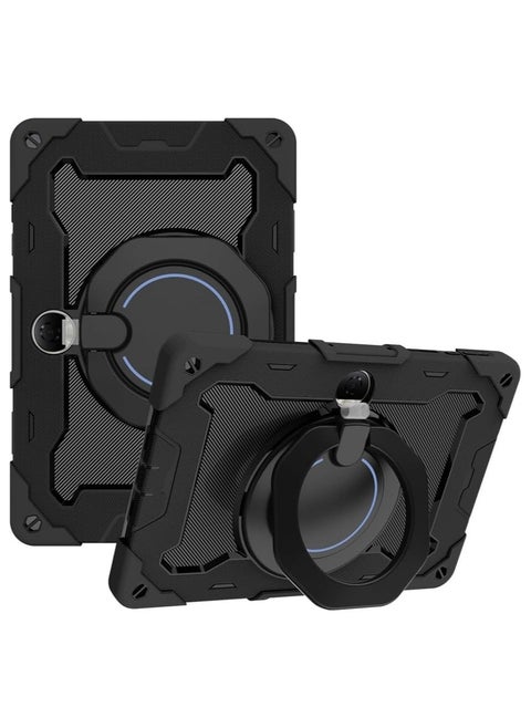 Case Compatible with Honor Pad 9 12.1 inch, Shockproof Case with Pencil Holder, Rotating Large Ring Hanging Kickstand for Kids, Multi-Angle Bracket Cover for Honor Pad 9