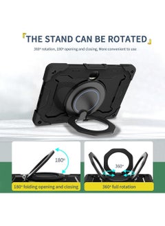 General Case Compatible with Honor Pad 9 12.1 inch, Shockproof Case with Pencil Holder, Rotating Large Ring Hanging Kickstand for Kids, Multi-Angle Bracket Cover for Honor Pad 9  - Image 5