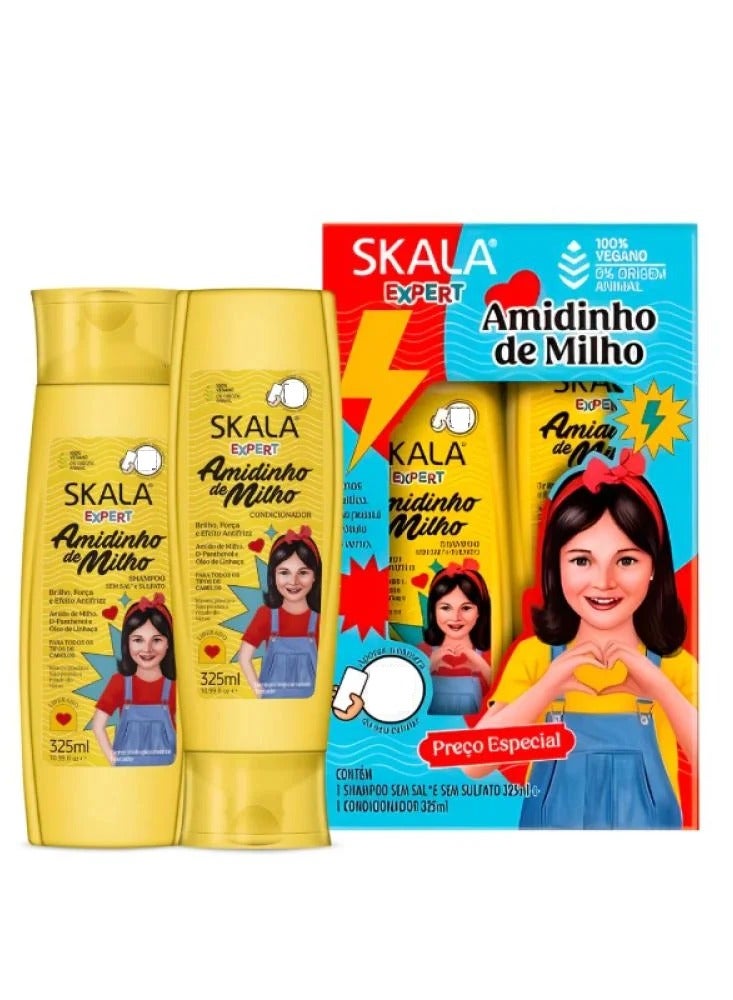SKALA Amidinho De Milho Moisturizing Shampoo And Conditioner Set 2 x 325 ML