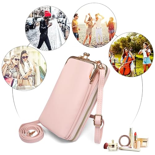 ketmart Crossbody Cellphone Purse Small Phone Wallet for Women Cute Cross Body Bag with Side Zipper Pocket(Color_Pink) - Image 4