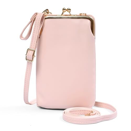 ketmart Crossbody Cellphone Purse Small Phone Wallet for Women Cute Cross Body Bag with Side Zipper Pocket(Color_Pink) - Image 1