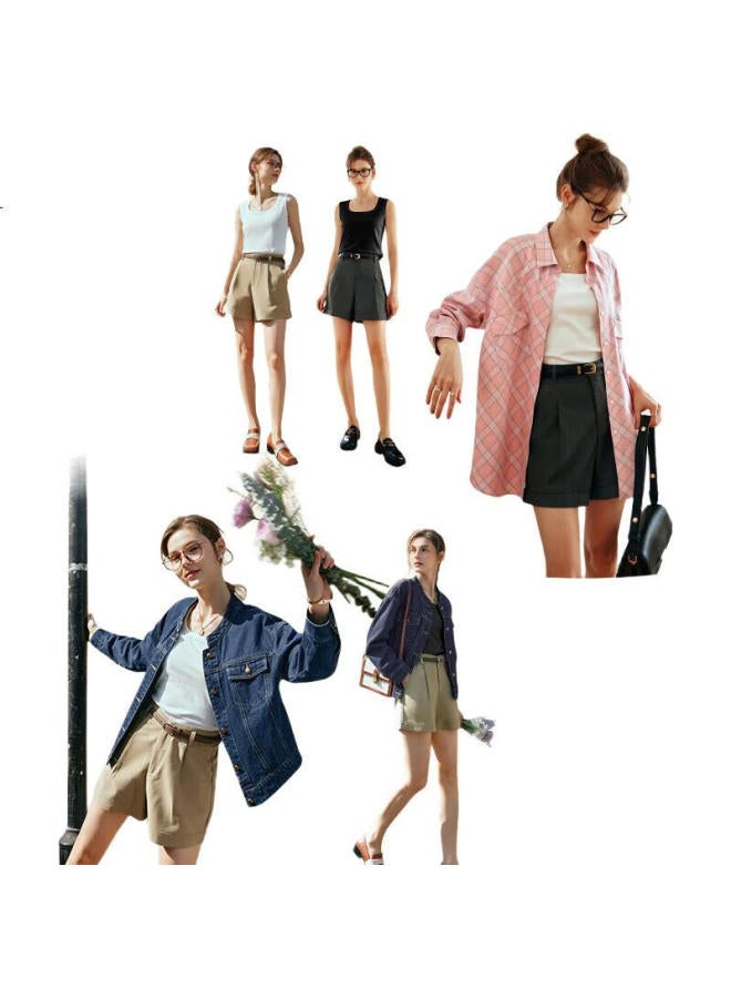 Olrain Women'S Camisole Tank Top, Slim-Fit Square Neck Knit Sweater For Spring And Summer, Black, Size S - Image 1