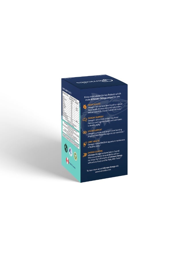 iRemedies iUltimate Omega 60's – High-Potency Omega-3 Fish Oil for Heart, Brain, and Joint Health – 60 Softgels - Image 3
