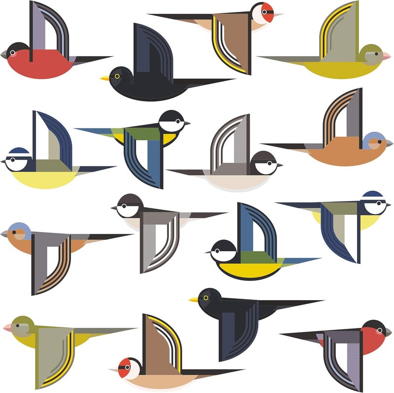 Stickers4 أحب الطيور - سرب طيور طائرة ملصقات نافذة - مجموعة من 16 ملصق زجاجي زخرفي صغير ثابت بالكهرباء الساكنة كلاسيك وعصري - Image 2