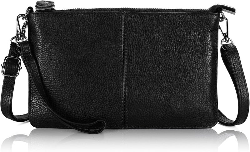 befen Genuine Leather Wristlet Clutch Wallet Purses Small Crossbody Bags for Women with RFID Blocking Card Slots - Image 1