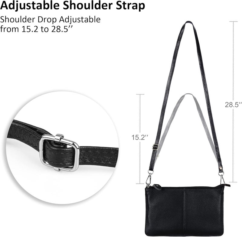 befen Genuine Leather Wristlet Clutch Wallet Purses Small Crossbody Bags for Women with RFID Blocking Card Slots - Image 5