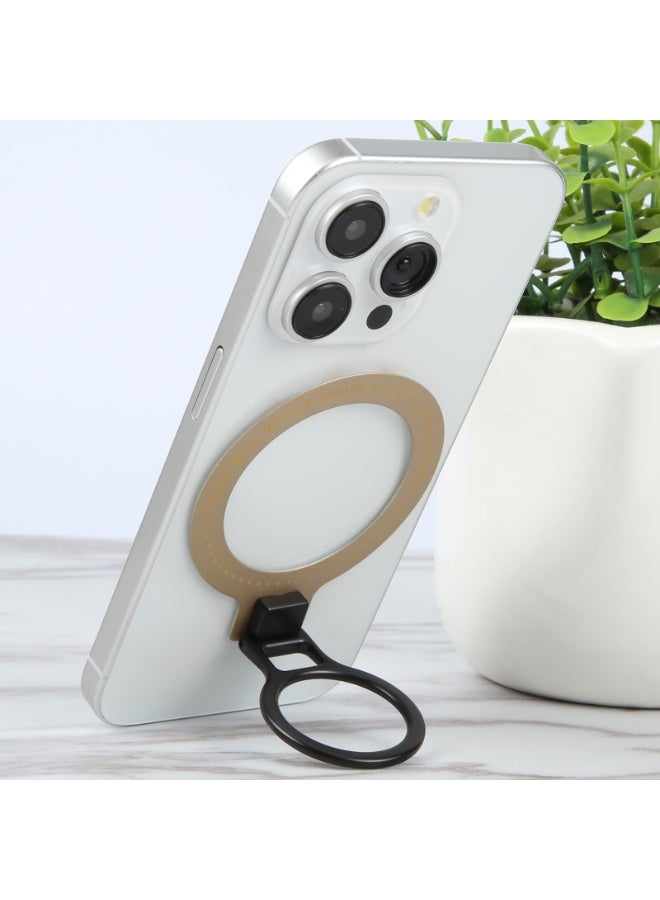Hedge Magnetic Phone Ring Holder & MagSafe Stand, 360° Rotating Finger Grip Ring Ultra Slim Zinc Alloy Mobile Stand Compatible with MagSafe Phones and Cases Gold - Image 5