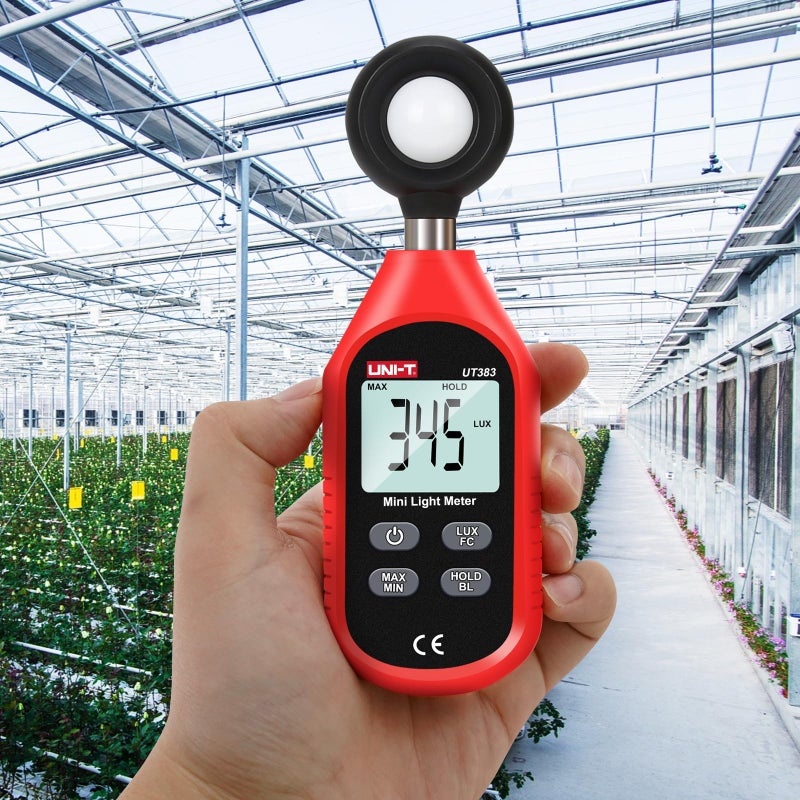 UNI-T UNI-T UT383 Light Meter Lux Meter Lumens Digital Illuminance Meter 0~199,900 Lux (0~18,500 FC) Foot Candles Luxmeter for Film Photography Plants Photometer Lighting Intensity Brightness Measurement  - Image 3