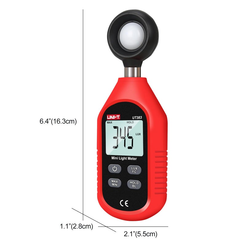 UNI-T UNI-T UT383 Light Meter Lux Meter Lumens Digital Illuminance Meter 0~199,900 Lux (0~18,500 FC) Foot Candles Luxmeter for Film Photography Plants Photometer Lighting Intensity Brightness Measurement  - Image 5
