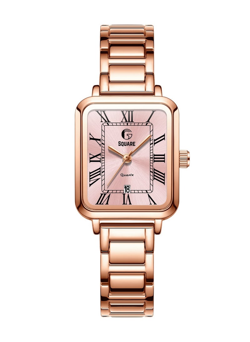 Gsquare Women’s Analog Quartz Rose Gold Stainless Steel Watch – Model 5641 - Image 1