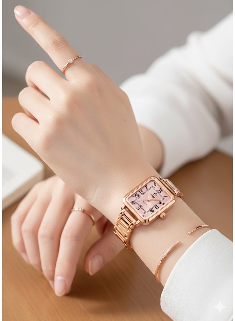 Gsquare Women’s Analog Quartz Rose Gold Stainless Steel Watch – Model 5641 - Image 3