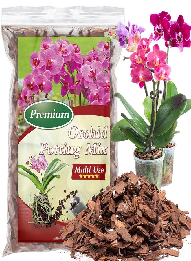 POLIUMB Orchid Bark Potting Mix,Premium Orchid Potting Mixture of Pine Bark and Perlite,Good Ventilation and Water Retention for Repotting Orchids and Growing Indoor Plants,1QT - Image 1
