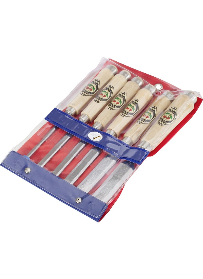 KIRSCHEN - Wooden Handle Flat Chisel Set 6 Pieces in Bag - Image 1