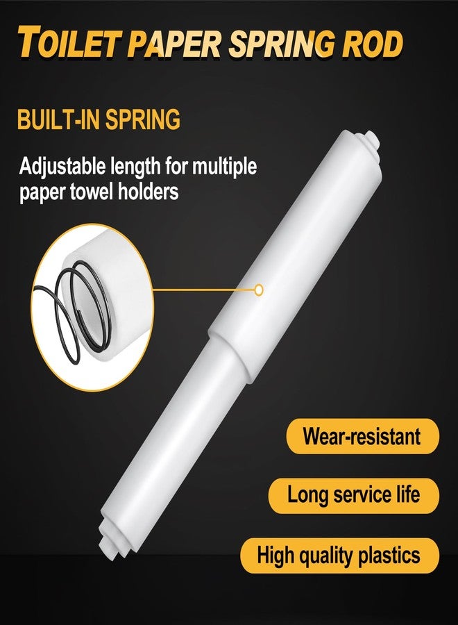 GOLD DEER 2Pack White Toilet Paper Holder Spring Loaded Roller Replacement Rod Toilet Paper Roller Spindle Replacement Rod Toilet Paper Roll Holder Toilet Paper Holder Stand - Image 2