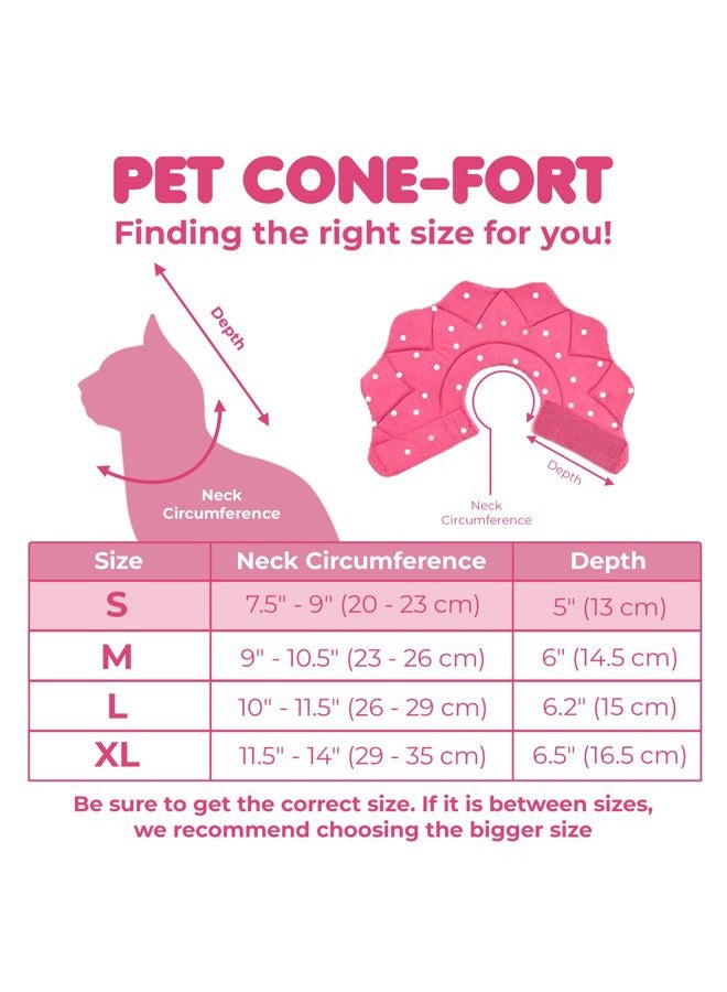 SunGrow Pet Cute Comfy Cone - Post Surgery Stress-Free Recovery Collar - Durable, Scratch-, Bite-, Water-Resistant, Easy to Wipe & Clean - with Adjustable Strap Enclosures for Dogs & Cats - Image 2