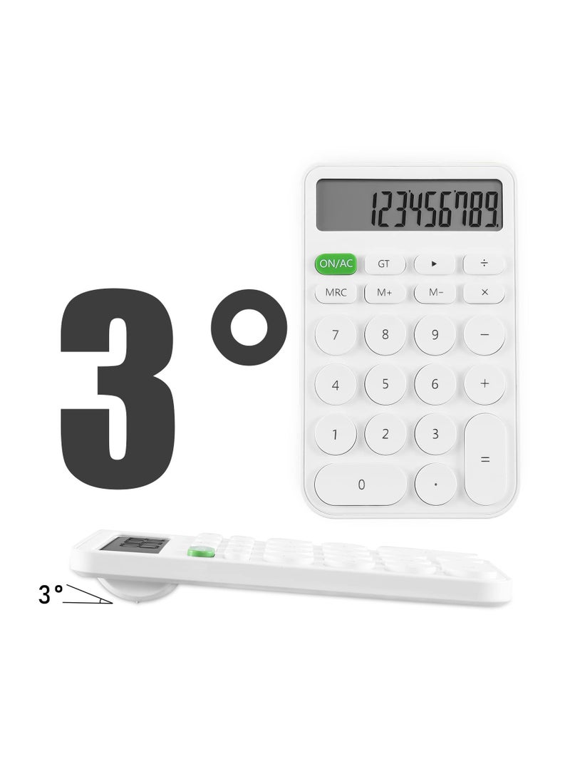 SYOSI Desktop Calculator for Students, Office Supplies and Accessories, 12-Digit LCD Display Battery Basic Desk Pocket Calculators, Basic Office Calculator, for School Office Home Supplies,White  - Image 5