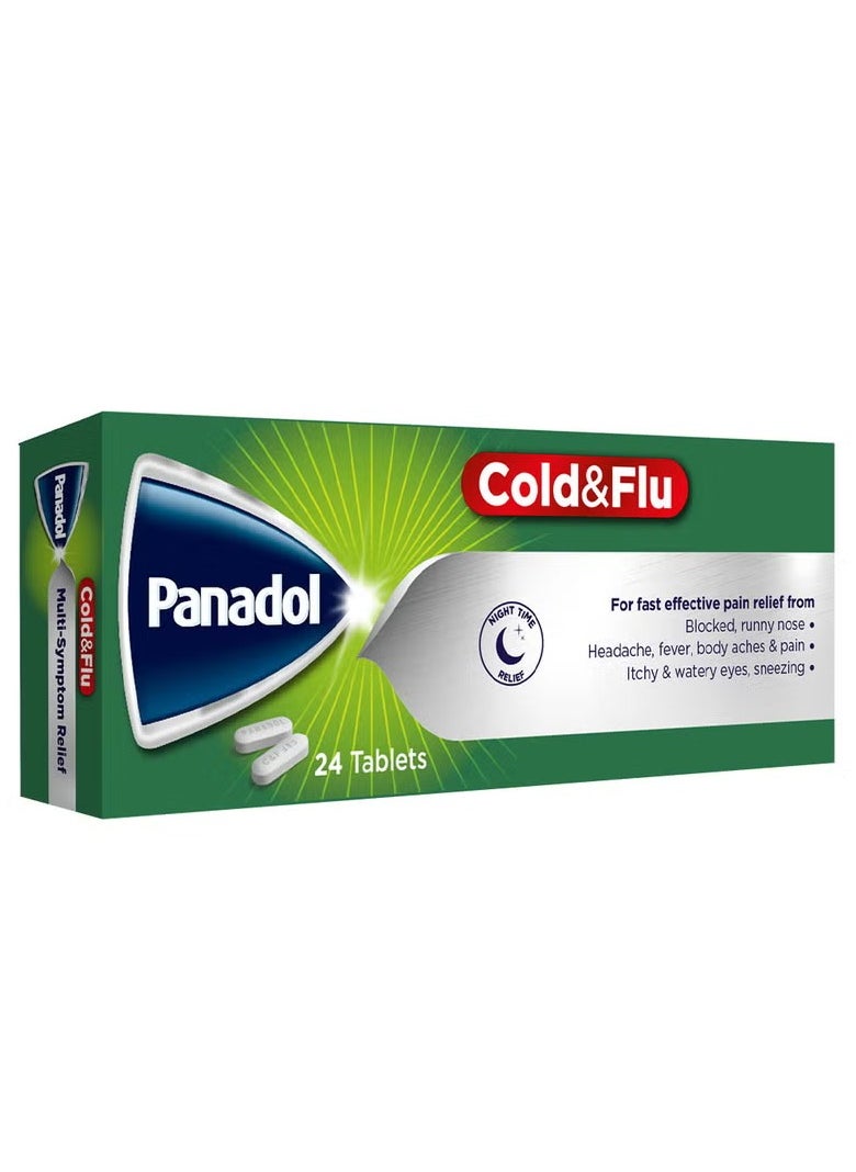 Panadol أقراص البرد والإنفلونزا 24 قرصًا ليليًا  - Image 1