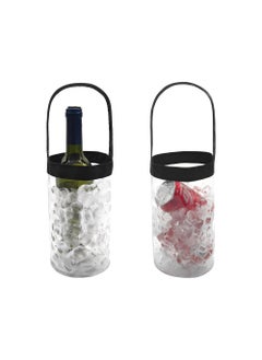 2 Pack Portable Collapsible Clear Wine Cooler Bags with Handle - Ice Wine Pouch Tote for Chilled Beverages, Iced Drinks, Parties, Picnics, and Celebrations. Perfect Wine Bottle Chiller!