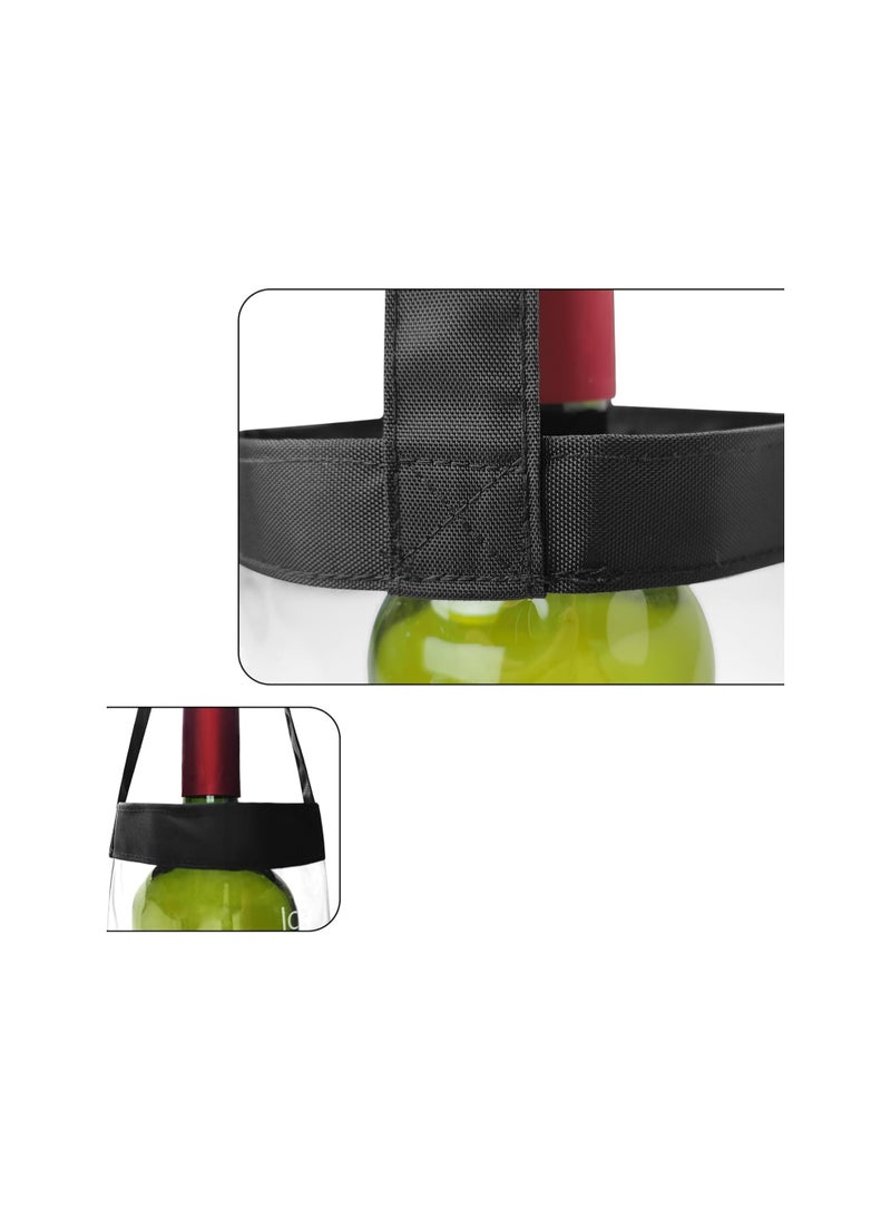 Generic - 2 Pack Portable Collapsible Clear Wine Cooler Bags with Handle - Ice Wine Pouch Tote for Chilled Beverages, Iced Drinks, Parties, Picnics, and Celebrations. Perfect Wine Bottle Chiller! - Image 1
