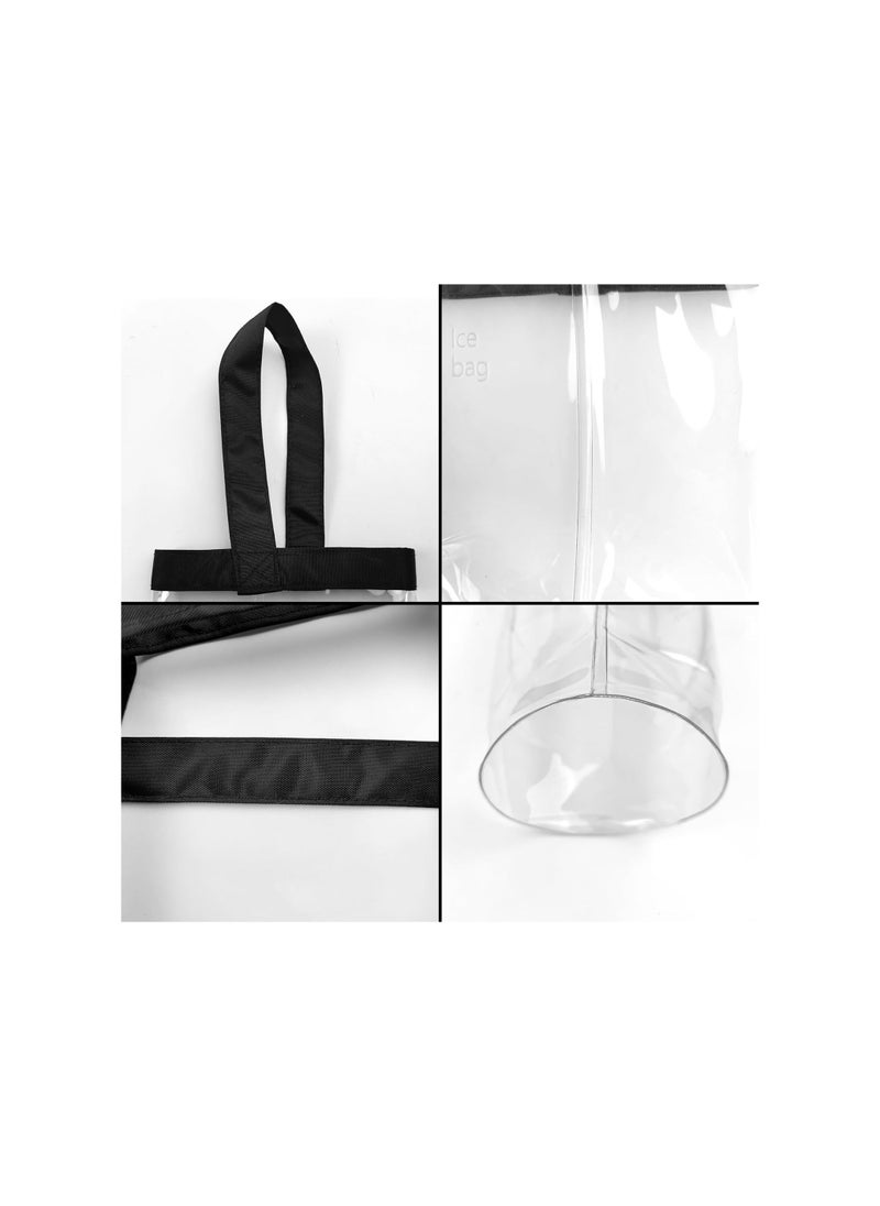 Generic - 2 Pack Portable Collapsible Clear Wine Cooler Bags with Handle - Ice Wine Pouch Tote for Chilled Beverages, Iced Drinks, Parties, Picnics, and Celebrations. Perfect Wine Bottle Chiller! - Image 1