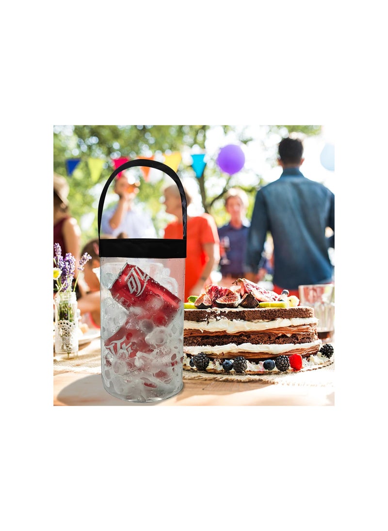 Generic - 2 Pack Portable Collapsible Clear Wine Cooler Bags with Handle - Ice Wine Pouch Tote for Chilled Beverages, Iced Drinks, Parties, Picnics, and Celebrations. Perfect Wine Bottle Chiller! - Image 1