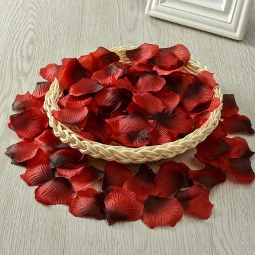 Neo LOONS 1000 Pcs Artificial Silk Rose Petals Decoration Wedding Party Color Dark Red & Burgundy - Image 2