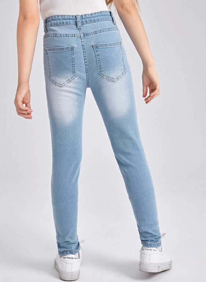 Girls Washed Skinny Jeans  - Image 2