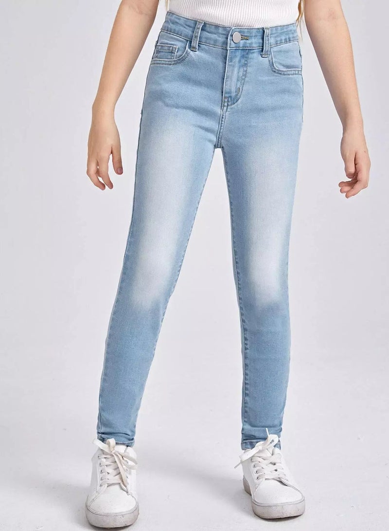Girls Washed Skinny Jeans  - Image 1
