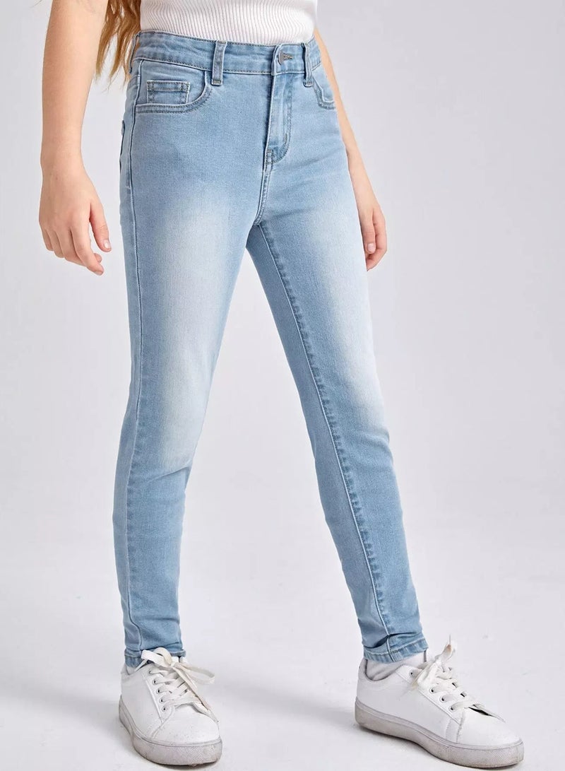 Girls Washed Skinny Jeans  - Image 3