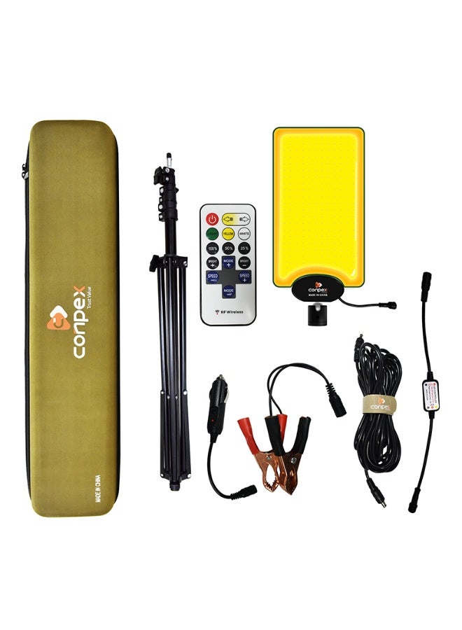 كونبيكس مصباح تخييم عملي ومتين، إضاءة خارجية، إضاءة فناء، قابل للطي، متوافق مع جهاز التحكم عن بعد، يعمل بالبطارية أو مثبت على السيارة. - Image 1