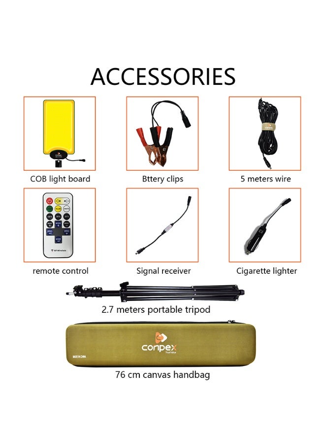 كونبيكس مصباح تخييم عملي ومتين، إضاءة خارجية، إضاءة فناء، قابل للطي، متوافق مع جهاز التحكم عن بعد، يعمل بالبطارية أو مثبت على السيارة. - Image 2