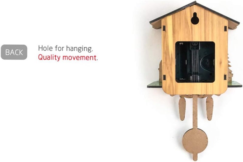 كلاراكو ساعة حائط على شكل طائر الوقواق، ساعة يد، ديكور للأطفال، ساعة منزلية D - Image 5