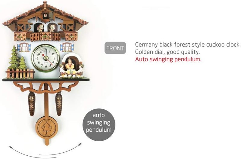 كلاراكو ساعة حائط على شكل طائر الوقواق، ساعة يد، ديكور للأطفال، ساعة منزلية D - Image 3