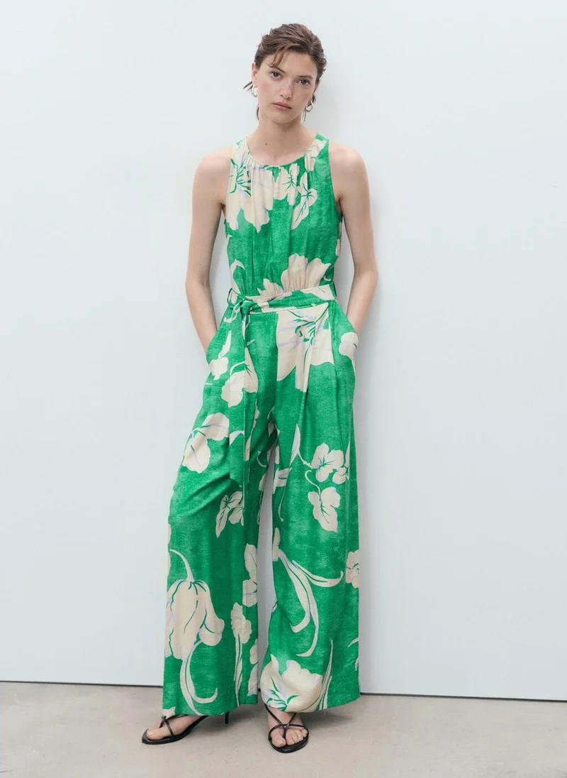 مانجو Belt Printed Jumpsuit