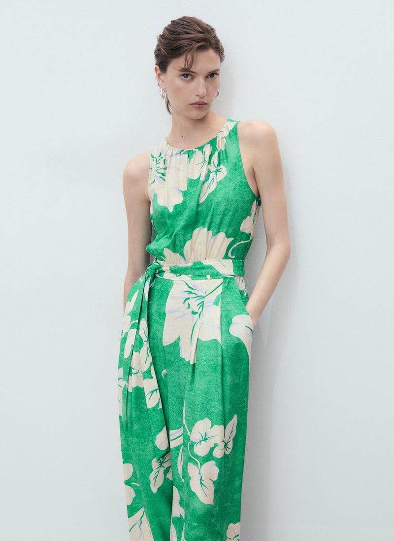 MANGO Belt Printed Jumpsuit  - Image 4