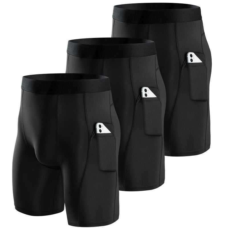 Niksa Compression Shorts Men 2/3 Pack, Compression Underwear for Men Athletic Shorts, Running Workout Fitness Shorts - Image 1