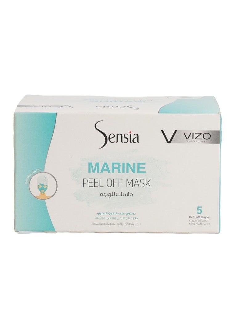 VIZO Sensia Marine Peel-Off Mask – Box of 5 Treatments (25g / 90ml) Deep Cleansing & Brightening Care - Image 1