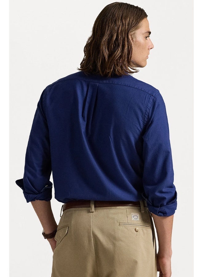 POLO Ralph Lauren Mens Blue Garment Dyed Classic Fit Oxford Shirt - Image 2